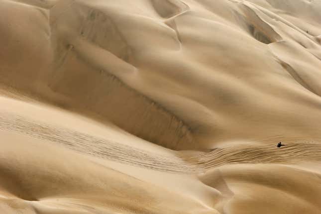 Image for article titled Photos: The epic landscape of the Dakar Rally, seen from above