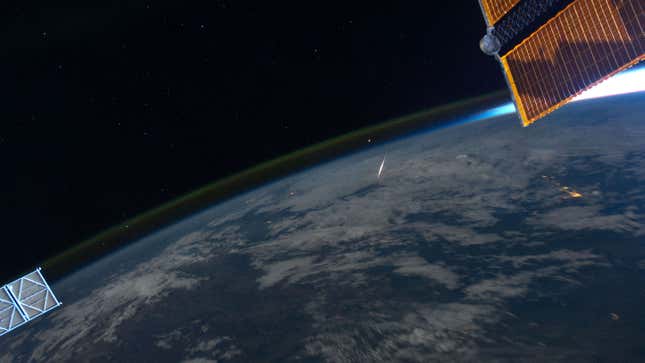 A meteor as seen from space.