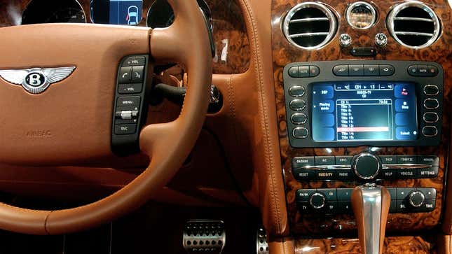 The dashboard of a modern Bentley car 