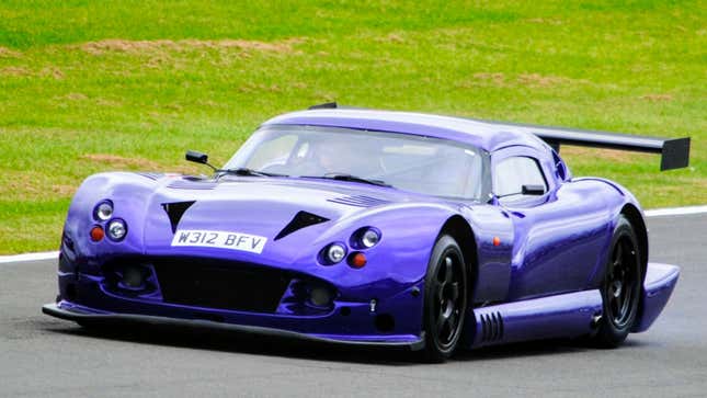 A photo of a TVR race car on the track. 