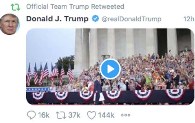Image for article titled US taxpayers funded this epic Trump 2020 campaign ad