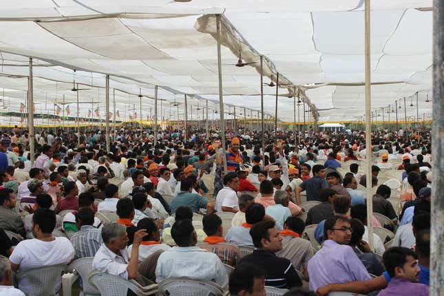 Image for article titled The quietest place in India is a Narendra Modi rally—while he’s speaking