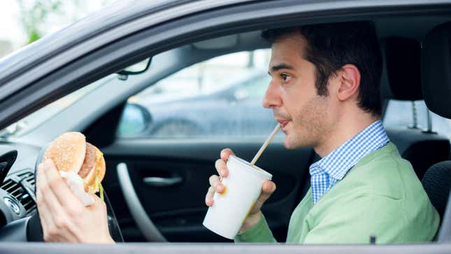 Image for article titled Don’t Eat and Drive!