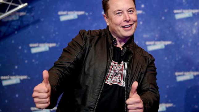 SpaceX owner and Tesla CEO Elon Musk gives a thumbs up.