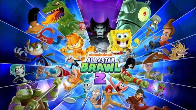 Ein Bild zeigt, wie das durchgesickerte Splash-Artwork für All Star Brawl 2 aussieht.