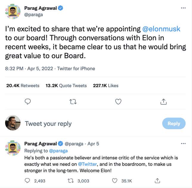Imagen para el artículo titulado Publican los mensajes privados de Elon Musk sobre la compra de Twitter