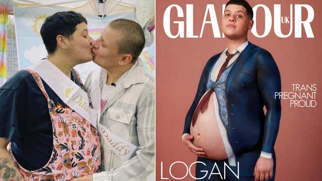 Logan Brown and partner Bailey Mills celebrate their pregnancy; Brown’s Glamour UK cover.