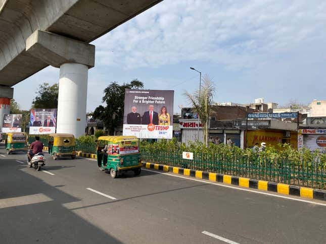 Namaste Trump hoardings across Ahmedabad.