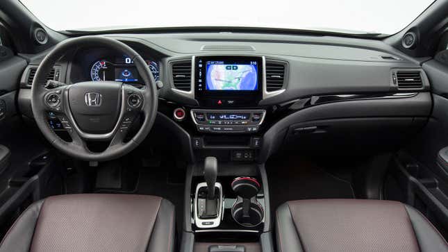 A photo of the interior of a Honda Ridgeline. 