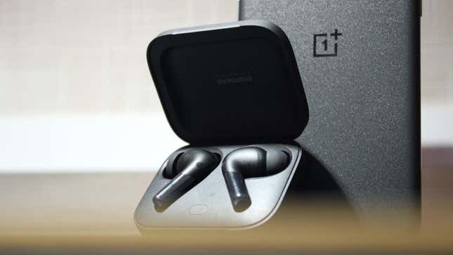 OnePlus Buds Pro 2 in open case next to OnePlus 11