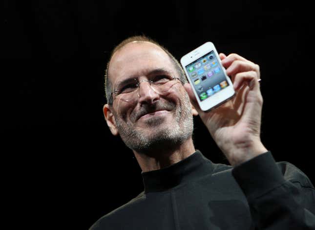 Steve Jobs introducing the iPhone 4