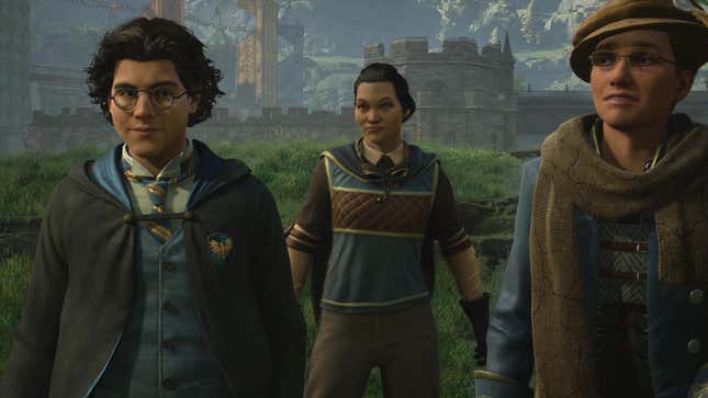 Una studentessa di Corvondow, Madam Kogawa, e il tuo personaggio in Hogwarts Legacy