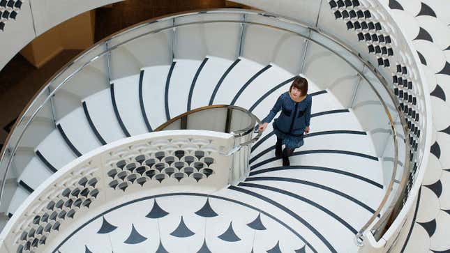 “Climbing the corporate… staircase?”