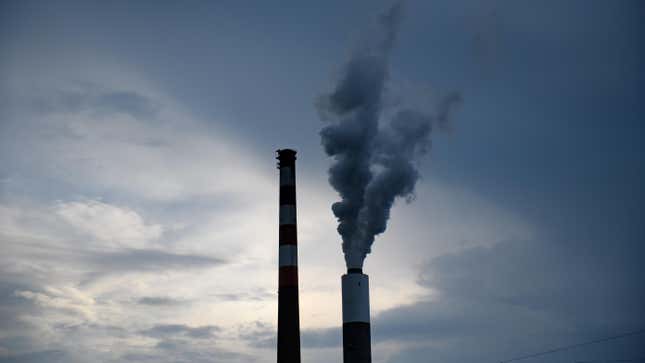 A coal plant burns in Cheswick, Pennsylvania.
