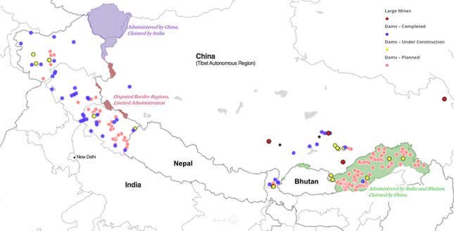 The various tracts of the disputed Sino-Indian border are host to many new development projects.