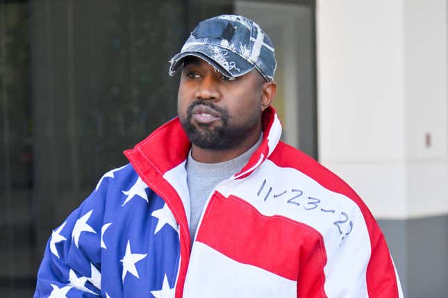 Kanye West is seen on November 27, 2022 in Los Angeles, California.