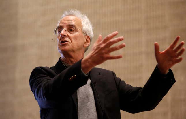 Andrew Zimbalist speaking at a meeting on the Boston Olympic bid in January 2015.