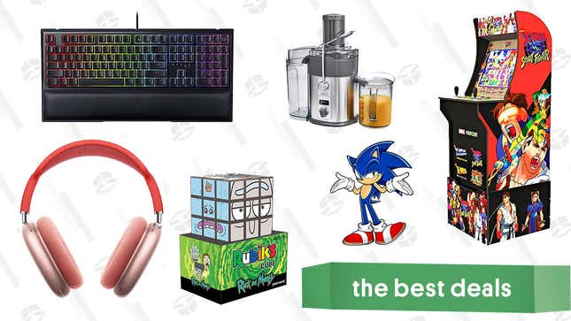 Image for article titled Thursday&#39;s Best Deals: AirPods Max, Razer Keyboards, X-Men vs. Street Fighter Arcade1Up, Nintendo eShop Gift Cards, Rick &amp; Morty Rubik&#39;s Cube, Juice Extractor, and More