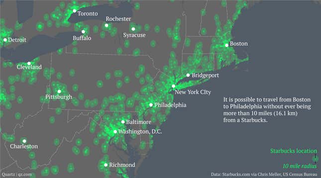 Image for article titled A cartographic guide to Starbucks’ global domination