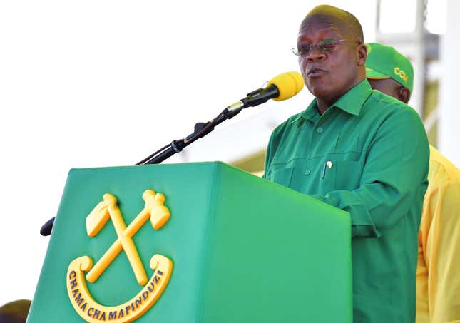 Tanzania’s President John Magufuli on the campaign trail