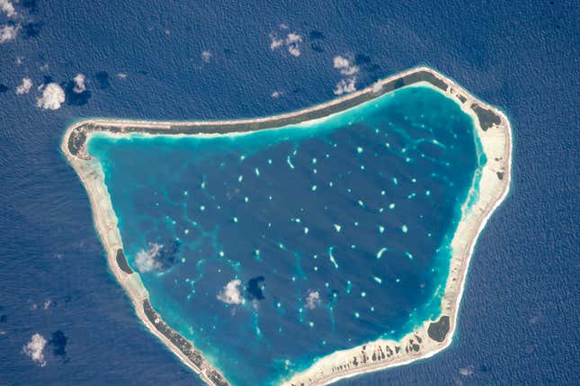 Image for article titled The beautiful and distinctive shapes of atolls, seen from space