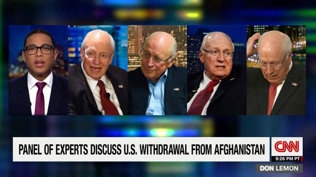 Image for article titled ‘Let’s Take It To Our Afghanistan Experts,’ Says Anchor Throwing To Panel Of Dick Cheneys