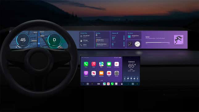A render of Apple's new Car Play software. 