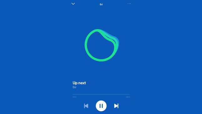 A screenshot of Spotify's AI DJ