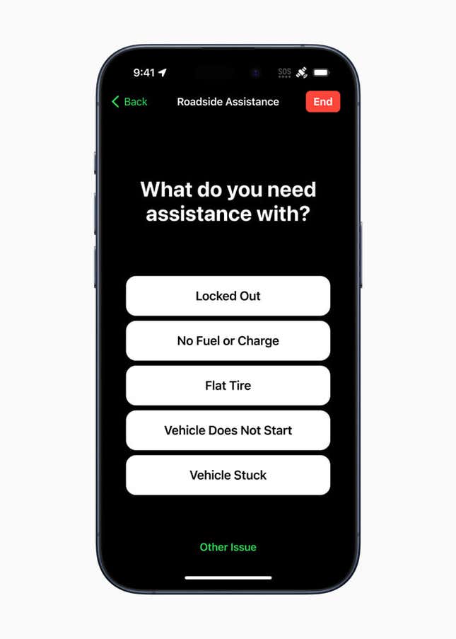 Image for article titled Apple Added Satellite Roadside Assistance to the iPhone