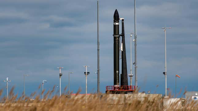 Rocket Lab’s Electron Rocket awaiting its liftoff.