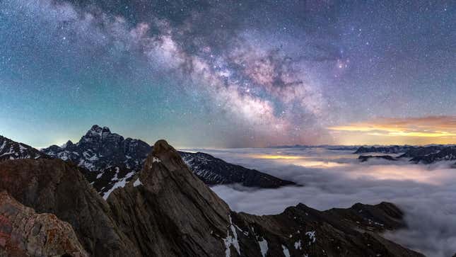 The Milky Way over Pain de Sucre, France.