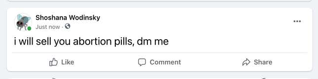 Image for article titled Facebook Admits 'Incorrect Enforcement' After Removing Posts About Mailed Abortion Pills