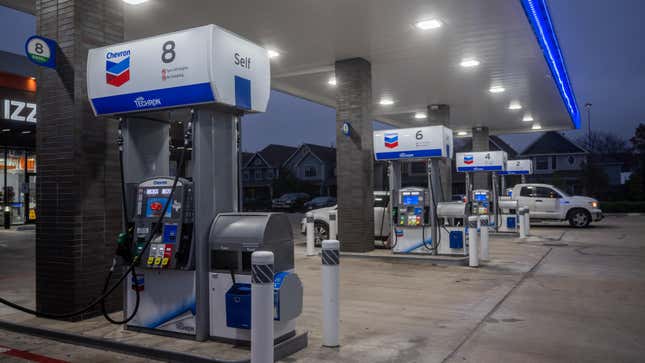 A Chevron gas station on December 5, 2022 in Houston, Texas.