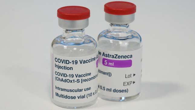 Vials of the AstraZeneca COVID-19 vaccine are seen at the Sir Ludwig Guttmann Building on January 07, 2021 in London, England. 