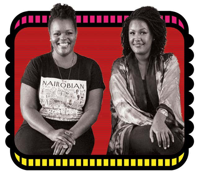 A stylized image of Quartz Africa 2021 Innovators, Wanjiru Koinange and Angela Wachuka.