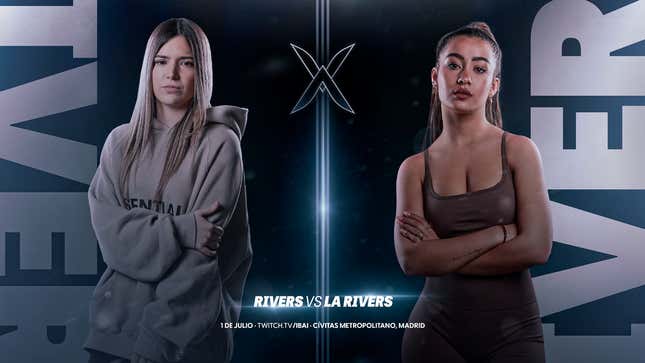 A promotional image announcing the fight between Rivers and La Rivers.