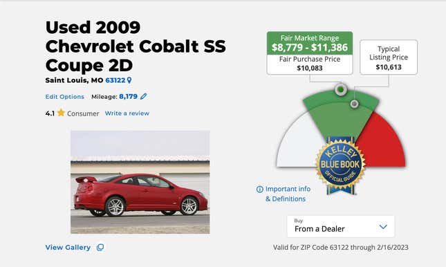 Image for article titled This Dealer Wants $28,000 for a 15-Year-Old Chevy Cobalt SS