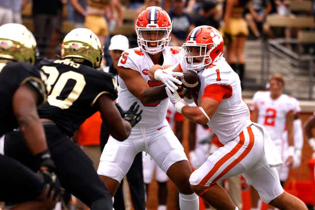 D.J. Uiagalelei threw for 371 yards and five touchdowns in Clemson's 51-45 win over Wake Forest
