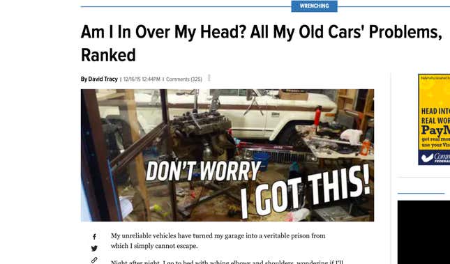Image for article titled Here's Everything Wrong With My 13 Cars