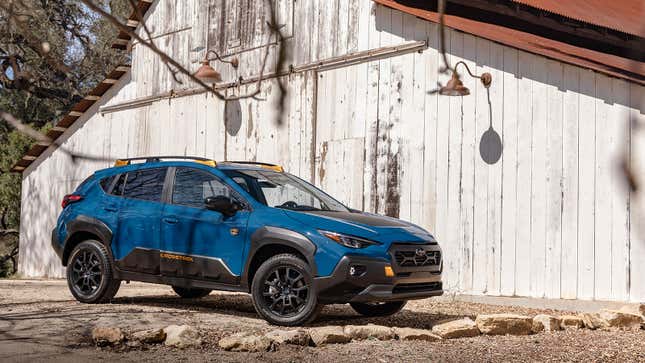 A photo of the front quarter of the Subaru Crosstrek Wilderness. 