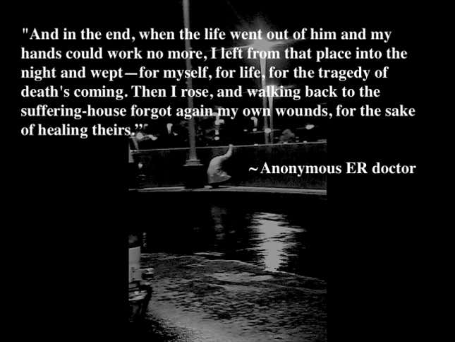Image for article titled A heart-wrenching photo of a doctor crying went viral—here’s why