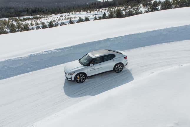 Image for article titled The 2023 Polestar 2 EV Is a Mighty Winter Driving Machine