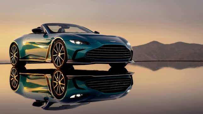 A photo of a convertible Aston Martin V12 Vantage. 