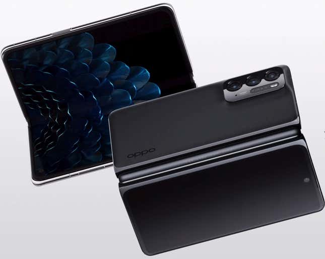 Imagen para el artículo titulado Todo lo que sabemos del primer teléfono plegable de Oppo