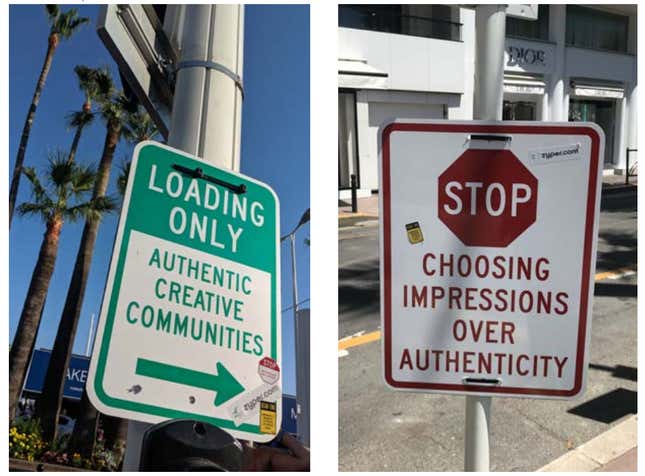 Image for article titled At the world’s most famous ad fest, street signs warn against influencer content