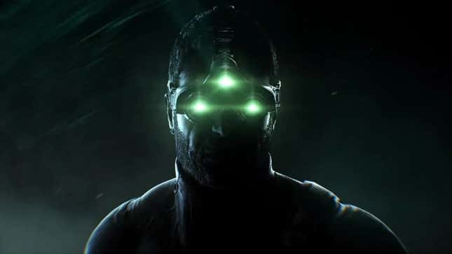 Sam Fisher wearing his iconic green goggles from Splinter Cell. 