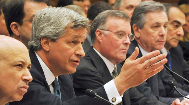 Jamie Dimon and other bank chiefs testify to Congress about the 2008 financial crisis