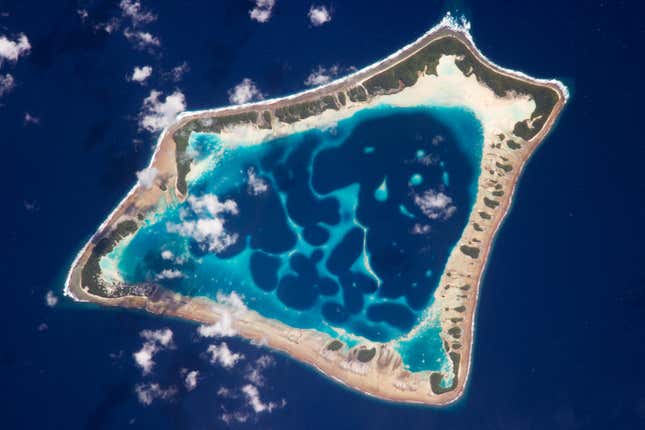 Image for article titled The beautiful and distinctive shapes of atolls, seen from space
