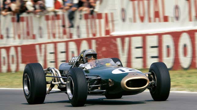 A photo of the 1966 Brabham Formula 1 car. 