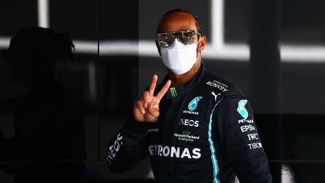 Image for article titled Lewis Hamilton Takes His 100th Pole Position At 2021 Spanish Grand Prix